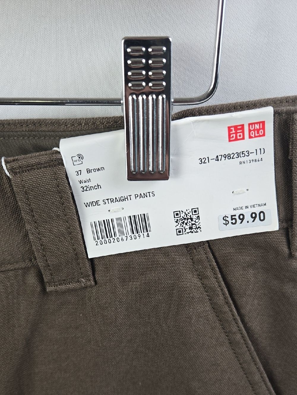 UNIQLO Men’s Wide-Leg Straight Pants Sz 32 Business Casual Chinos Euro Boho - Picture 4 of 9